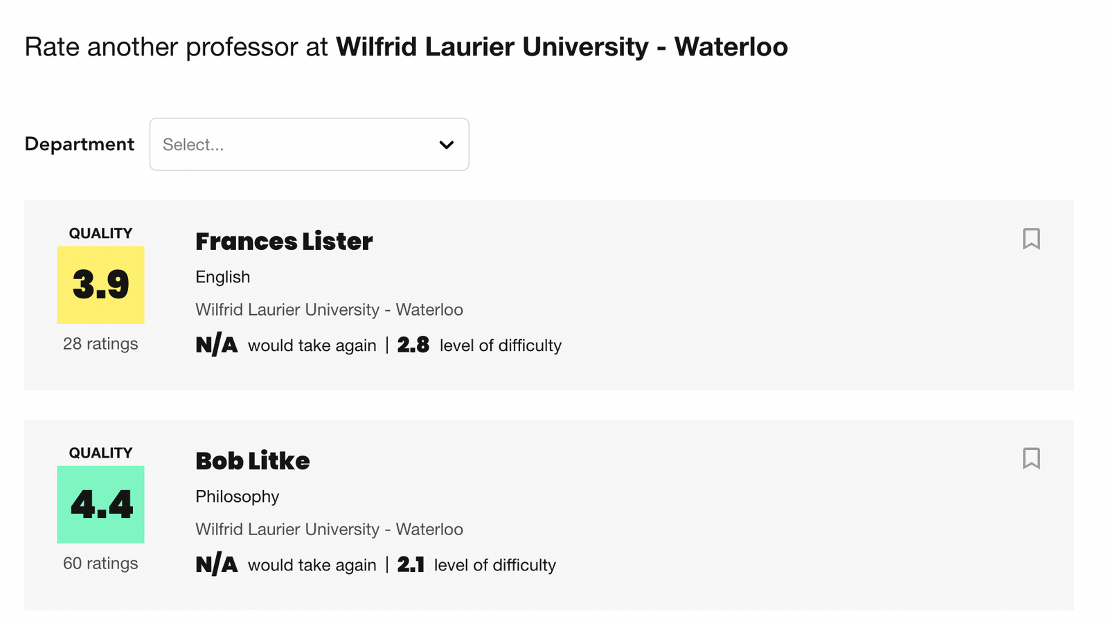 Leaving a review on Ratemyprof